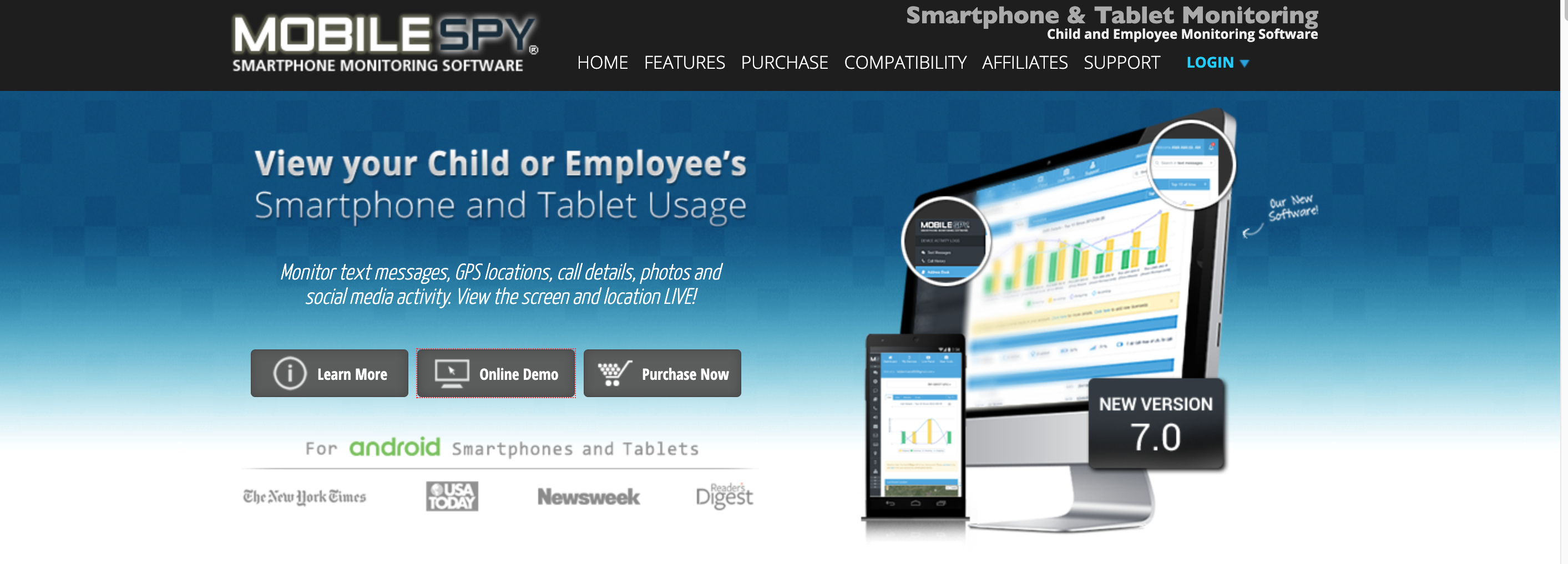 mobile spy screen